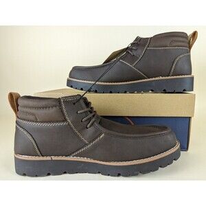 Weatherproof Vintage Chester Chukka Boots Mens 12M Brown Faux Leather Shoes NWB